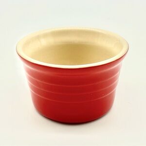 LE CREUSET RED RAMEKINS DIPPING BOWL STONEWARE CUSTARD PUDDING CUP SMALL SINGLE